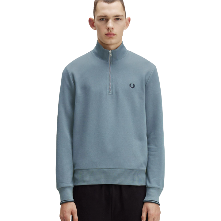 Fred Perry M5374 Half Zip Sweatshirt - Z56 Stockport Blue/Navy