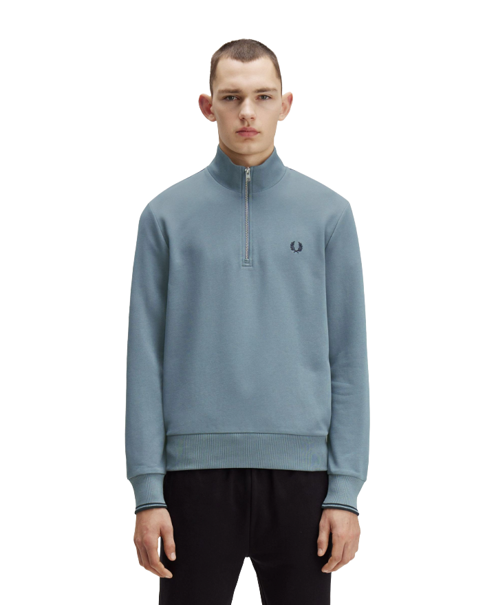 Fred Perry M5374 Half Zip Sweatshirt - Z56 Stockport Blue/Navy
