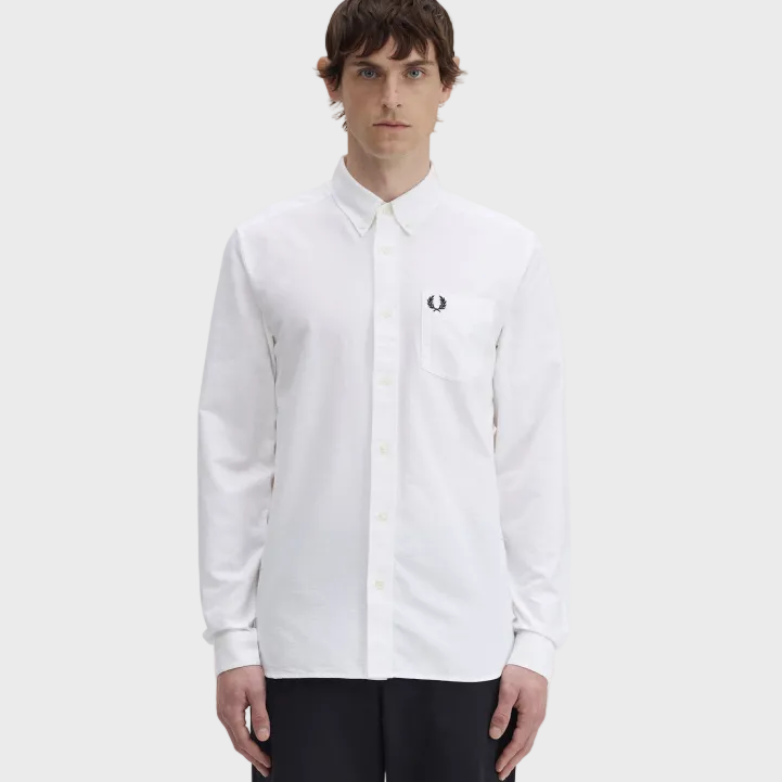Fred Perry M5516 Oxford Shirt - 100 White