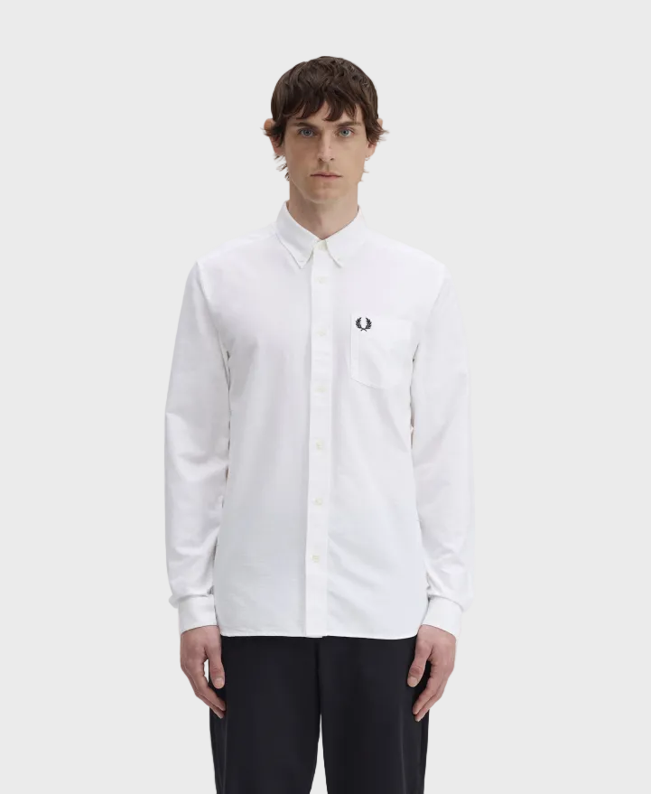 Fred Perry M5516 Oxford Shirt - 100 White