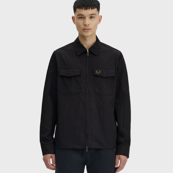 Fred Perry M5684 Pocket Overshirt - 236 Black/Green