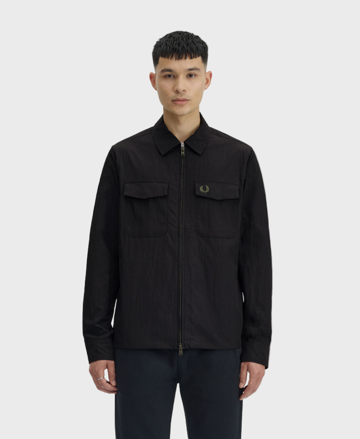 Fred Perry M5684 Pocket Overshirt - 236 Black/Green