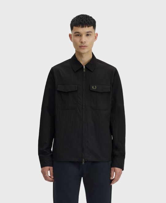 Fred Perry M5684 Pocket Overshirt - 236 Black/Green