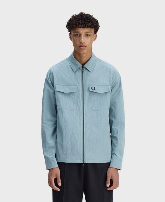 Fred Perry M5684 Zip Through Overshirt - Z20 Stockport Blue