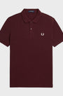 Fred Perry M6000 Plain Fred Perry Polo Shirt 597 Oxblood/Ecru