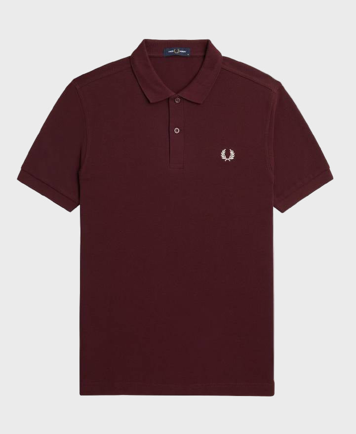 Fred Perry M6000 Plain Fred Perry Polo Shirt 597 Oxblood/Ecru