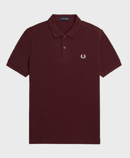 Fred Perry M6000 Plain Fred Perry Polo Shirt 597 Oxblood/Ecru