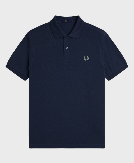 Fred Perry M6000 Plain Fred Perry Polo Shirt Z65 Dark Airforce/Bay Leaf