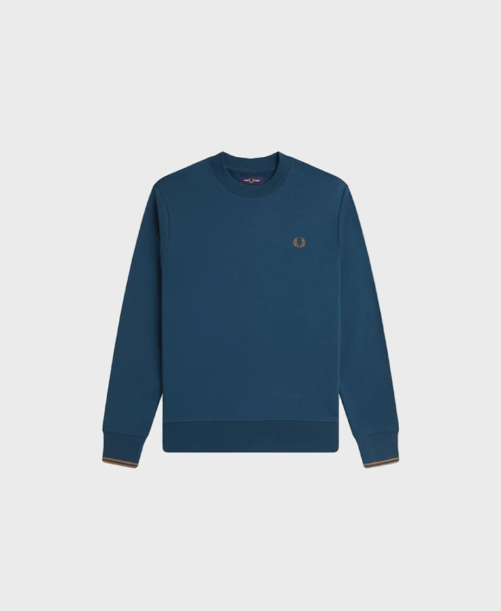 Fred Perry M735 Crew Neck Sweatshirt - Z48 Dark Petrol/Shaded Stone