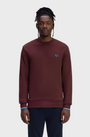 Fred Perry M735 Crew Neck Sweatshirt - Z63 Oxblood/Ecru