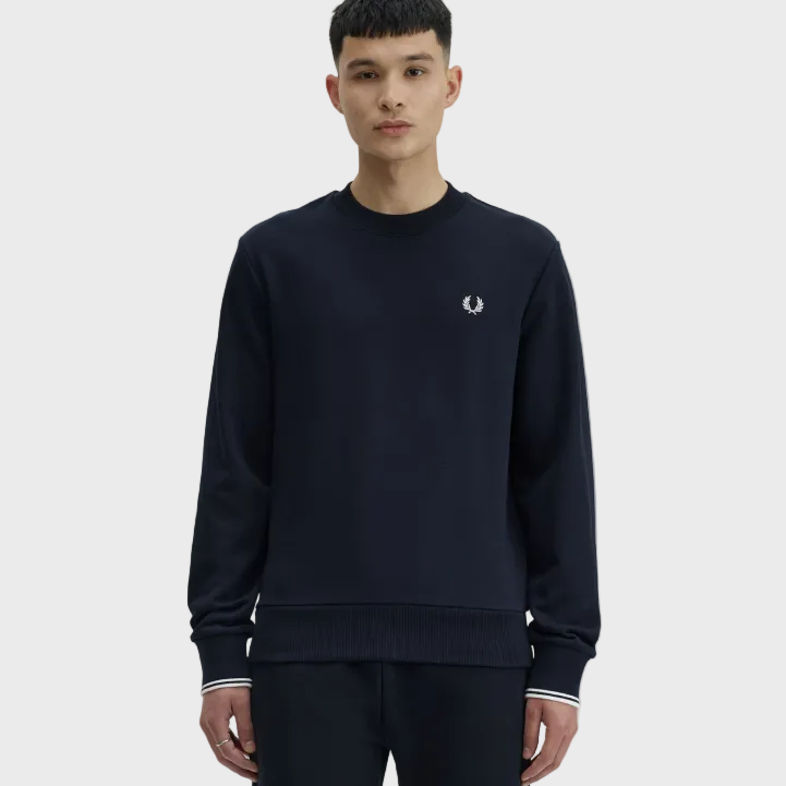 Fred Perry M7535 Crew Neck Sweatshirt - 248 Navy