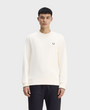 Fred Perry M7535 Crewneck Sweatshirt - 46A Ecru/Tennis Ball Yellow/Anchor Grey