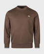 Fred Perry M7535 Crewneck Sweatshirt - 49A Burnt Tobacco/Stockport Blue