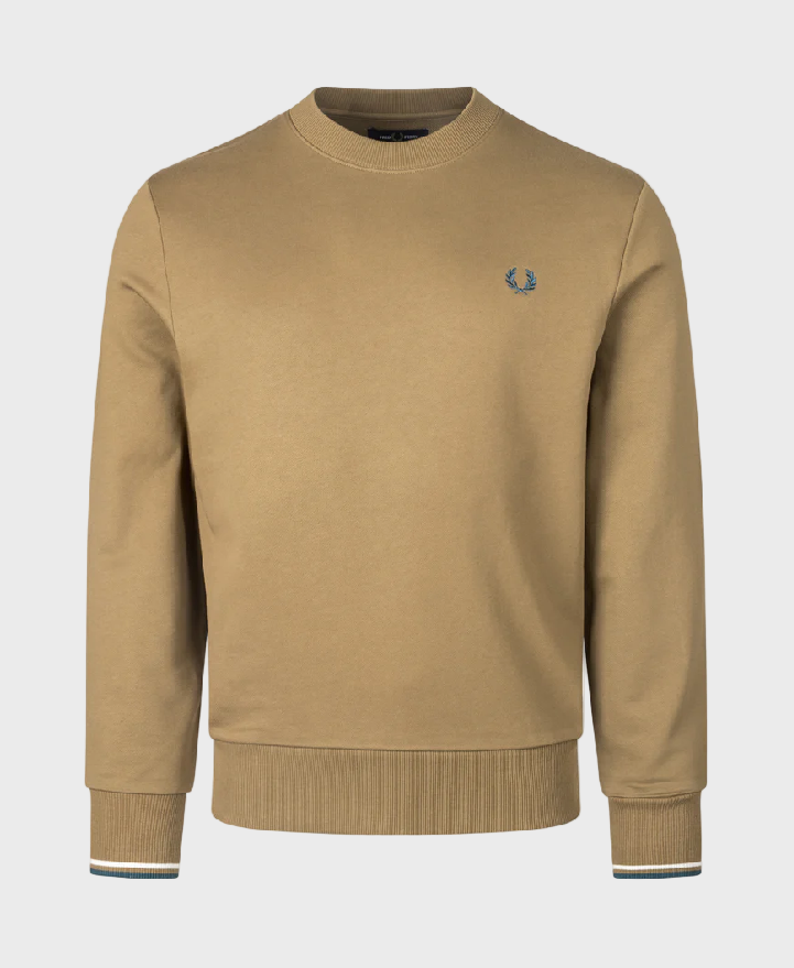Fred Perry M7535 Crewneck Sweatshirt - Z60 Shaded Stone/Ecru