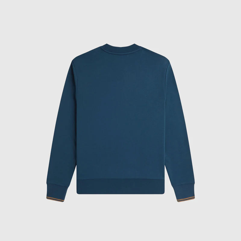 Fred Perry M7535 Crew Neck Sweatshirt - Z48 Dark Petrol/Shaded Stone