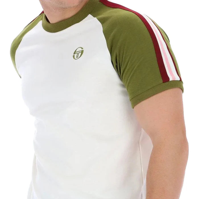Sergio Tacchini Hadow Ringer T-Shirt - Gardenia/Avacado