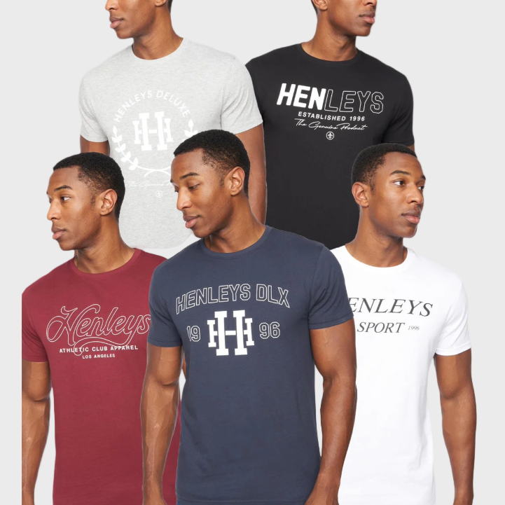 Henleys Varick Grapic Print T-Shirt (5 Pack) - Multi