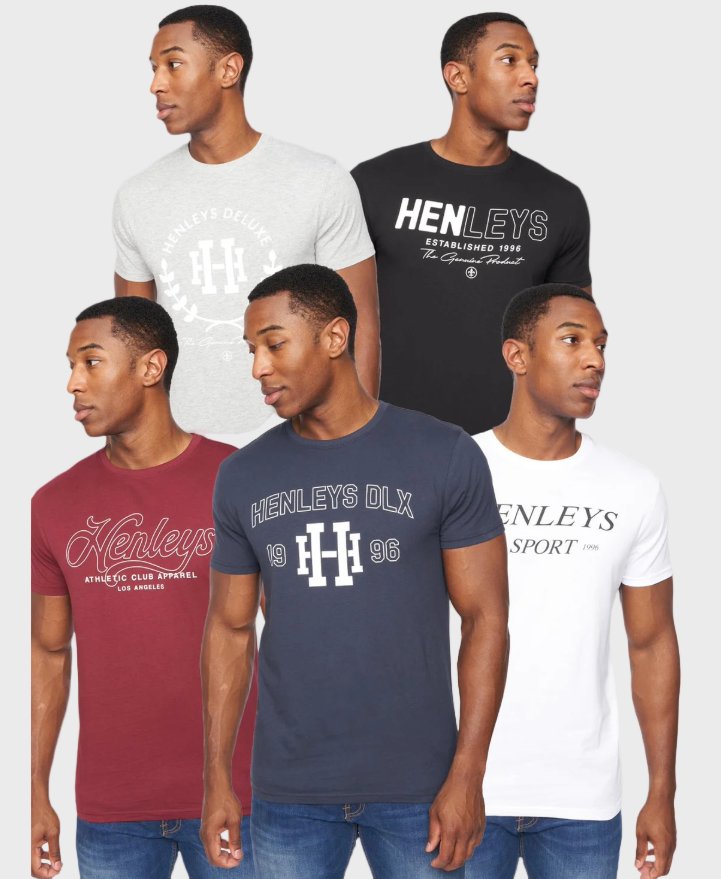 Henleys Varick Grapic Print T-Shirt (5 Pack) - Multi