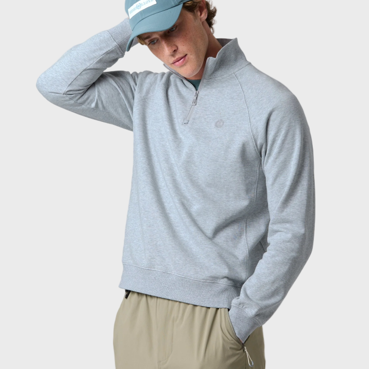 Henri Lloyd Kinsale Quarter Zip Sweatshirt - Light Grey Melange