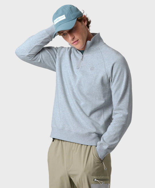 Henri Lloyd Kinsale Quarter Zip Sweatshirt - Light Grey Melange