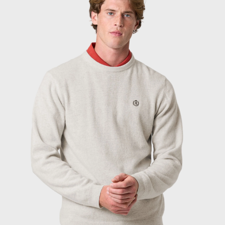 Henri Lloyd Teddington Crew Neck Jumper - Off White