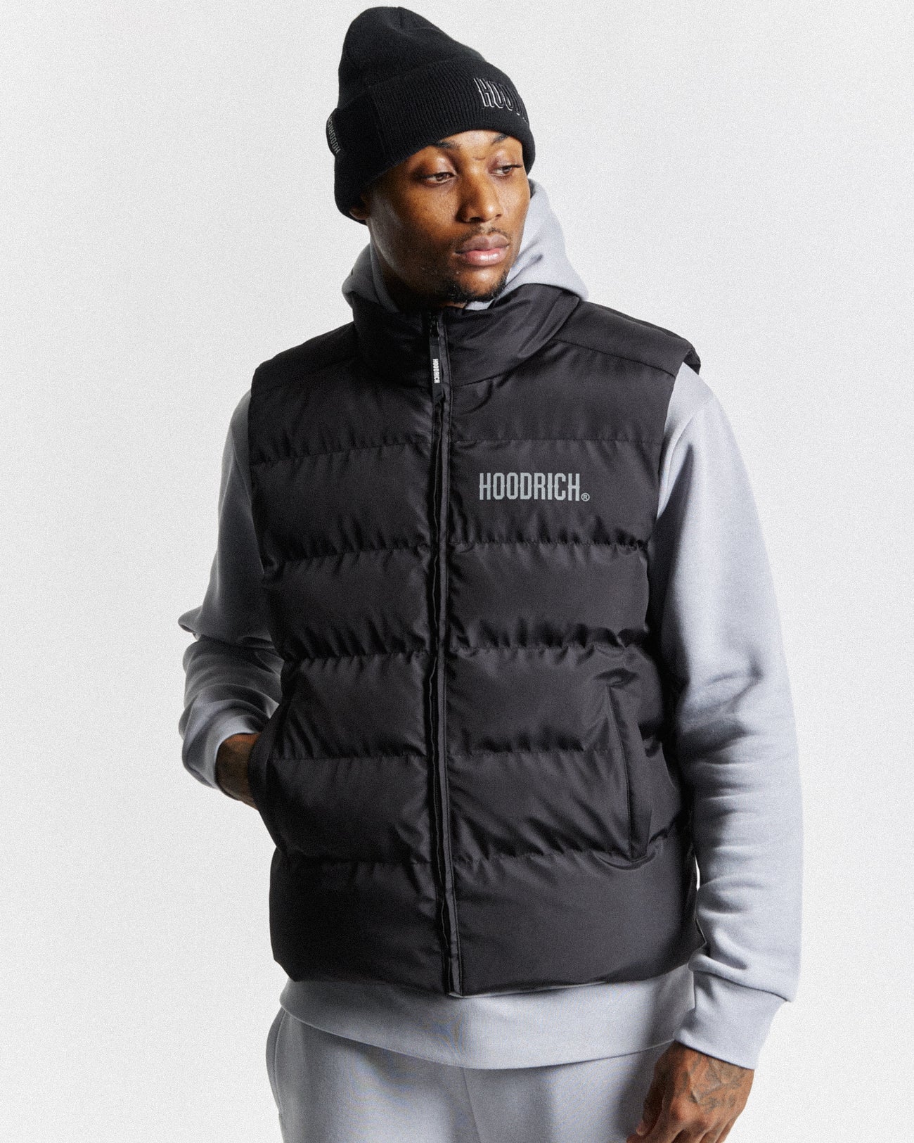 Hoodrich Og Stack Gilet Black/Reflective – Vault Menswear