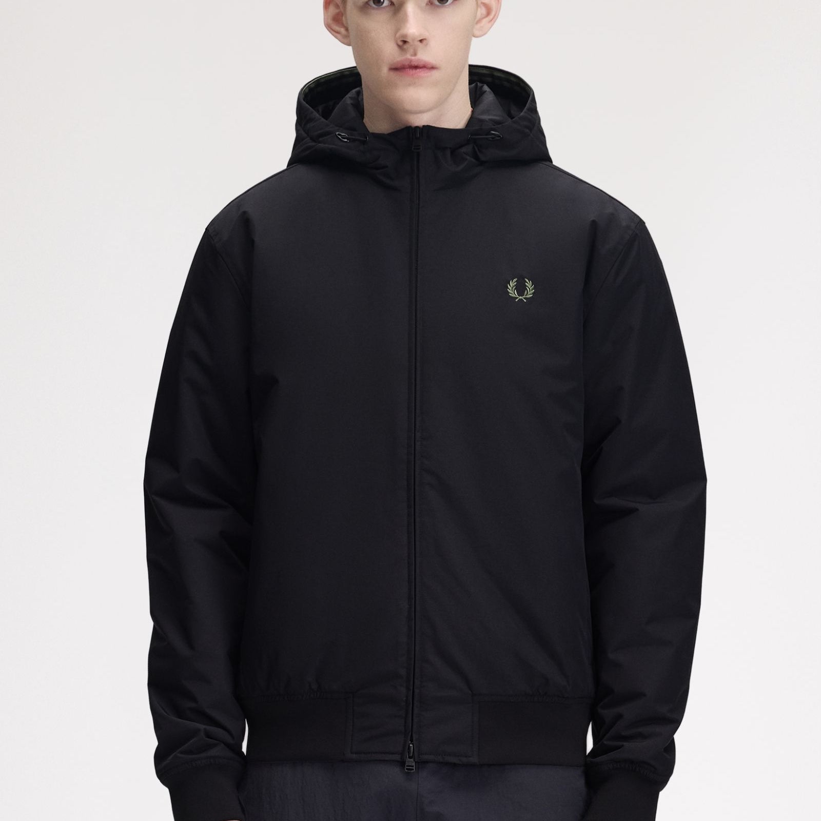 Fred Perry J1304 Hooded Brentham Jacket 184 - Black