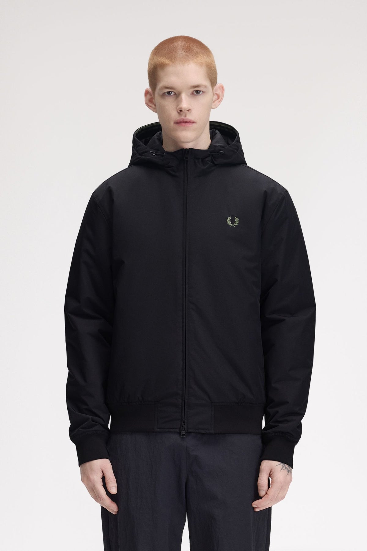 Fred Perry J1304 Hooded Brentham Jacket 184 - Black