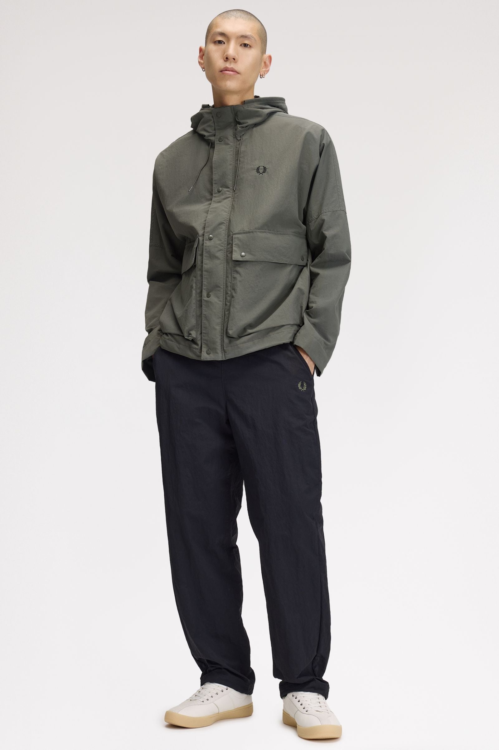Fred Perry J2323 Cropped Ripstop Parka - D09 Field Green