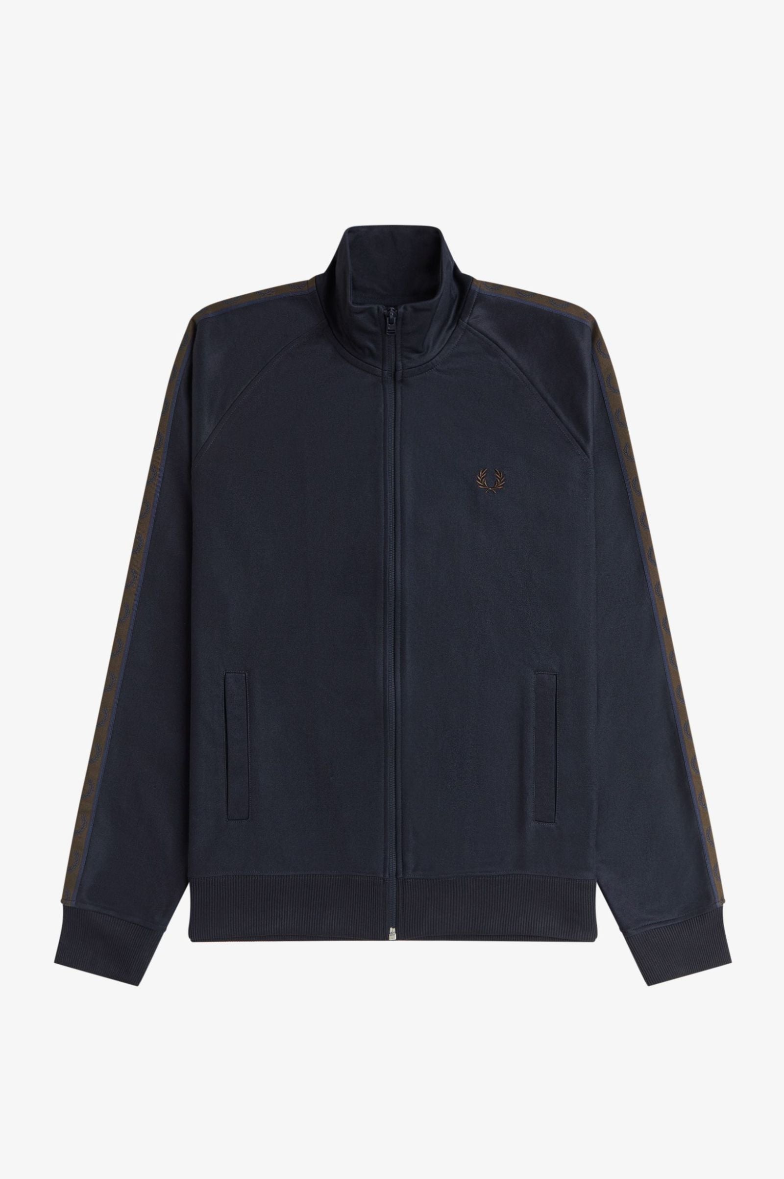Fred Perry J5557 Contrast Tape Track Jacket - 40A Navy / Burnt Tobacco