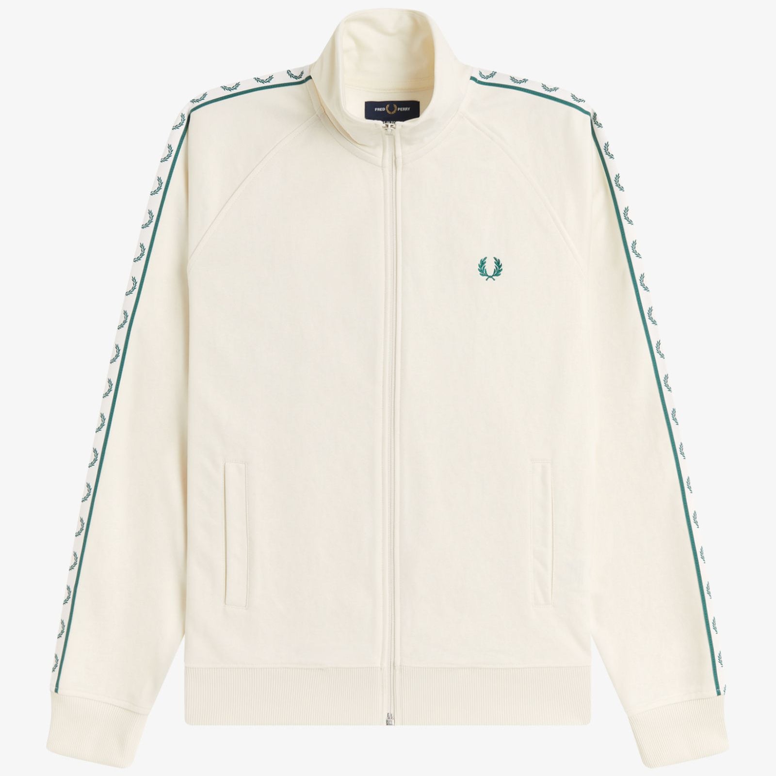 Fred Perry J5557 Contrast Tape Track Jacket 170 - Ecru