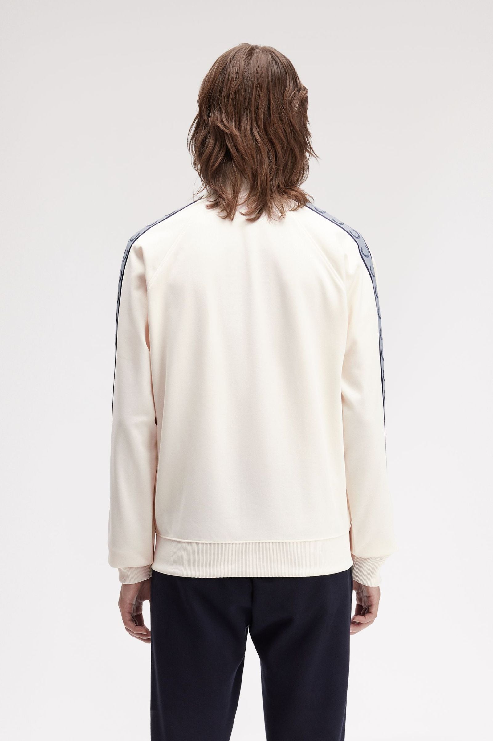 Fred Perry J5557 Contast Taped Track Jacket - Z29 Ecru/Navy