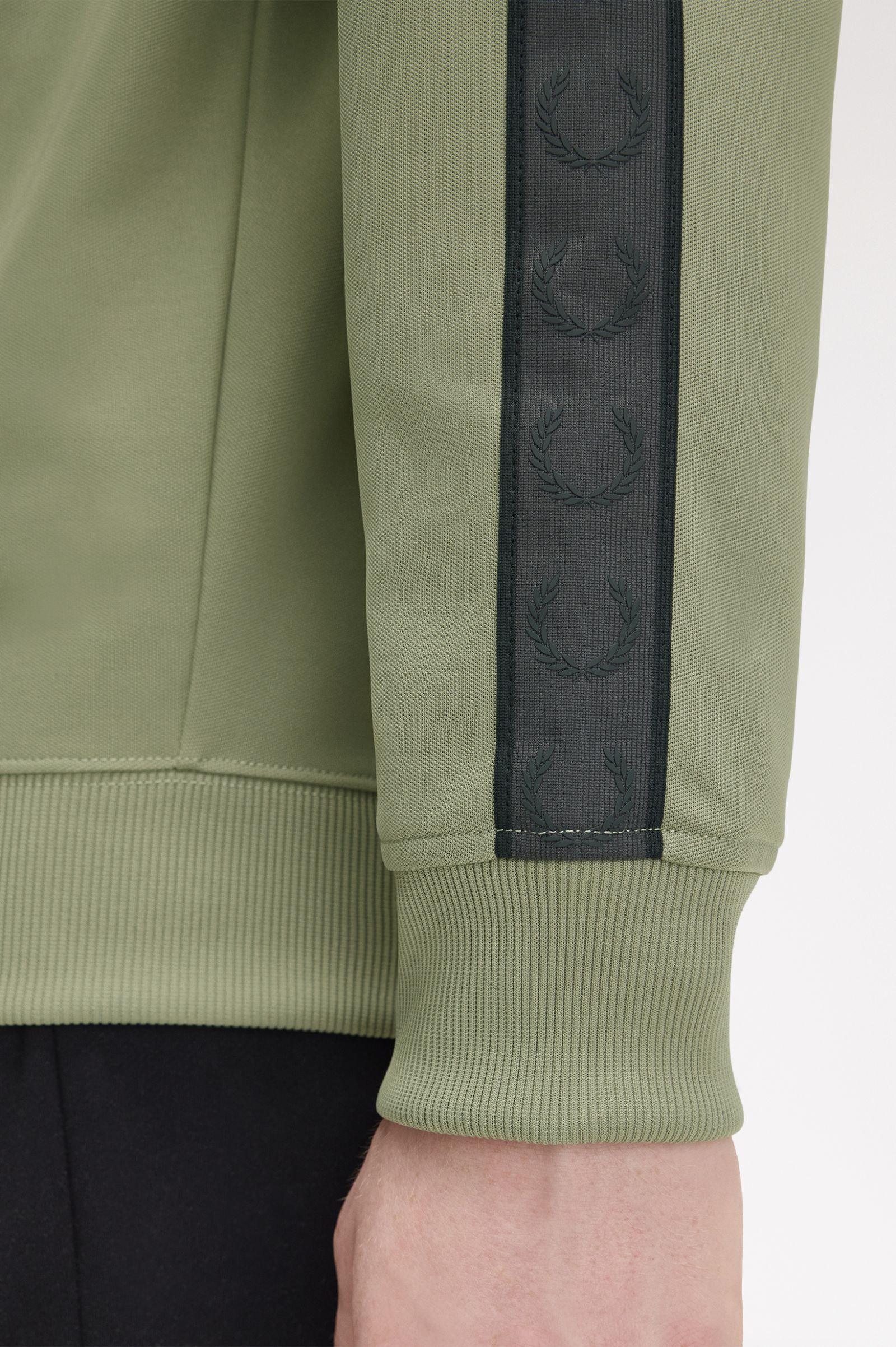 Fred Perry J5557 Contrast Tape Track Jacket - Z07 Olive/Anchor