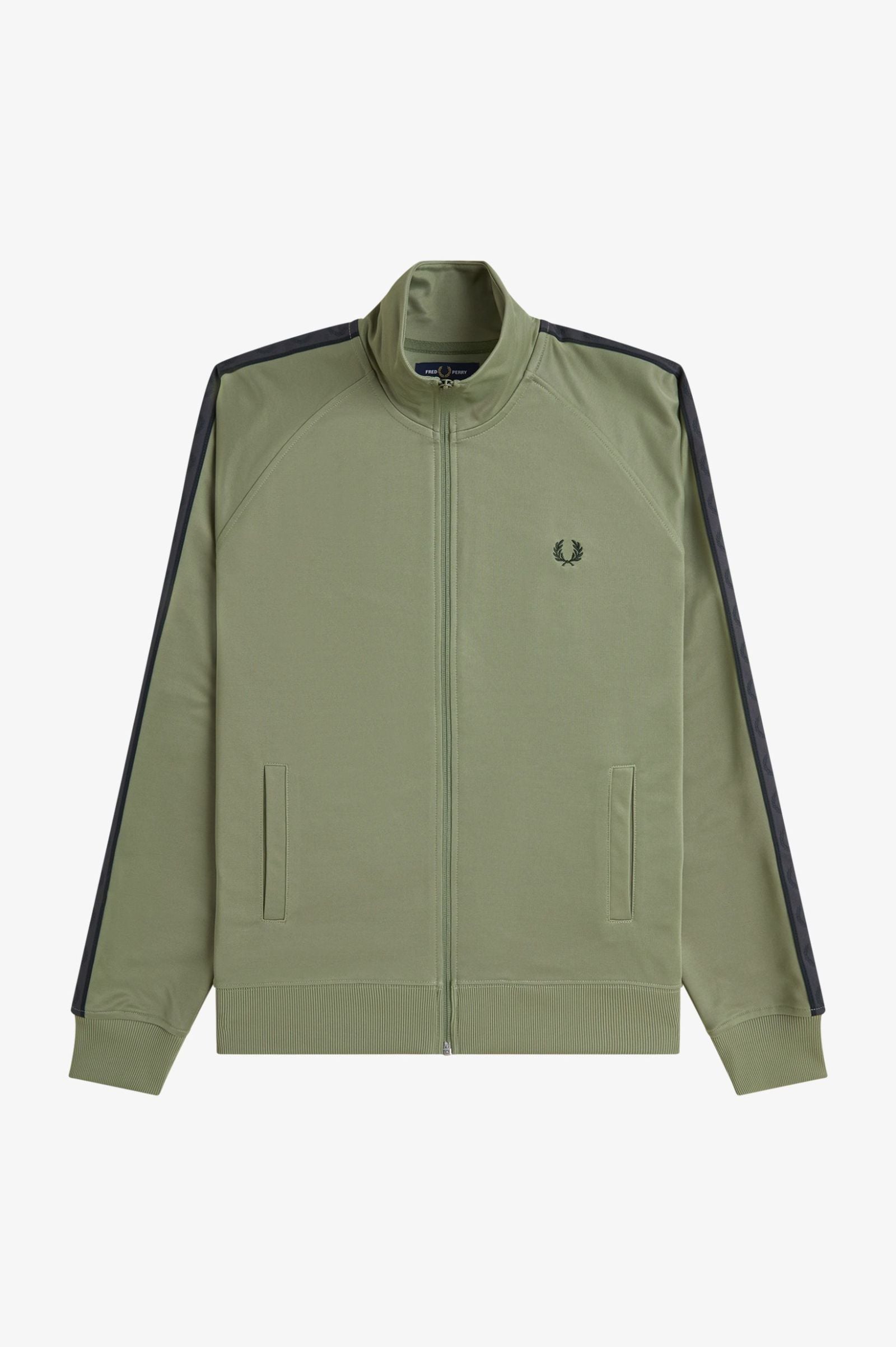 Fred Perry J5557 Contrast Tape Track Jacket - Z07 Olive/Anchor