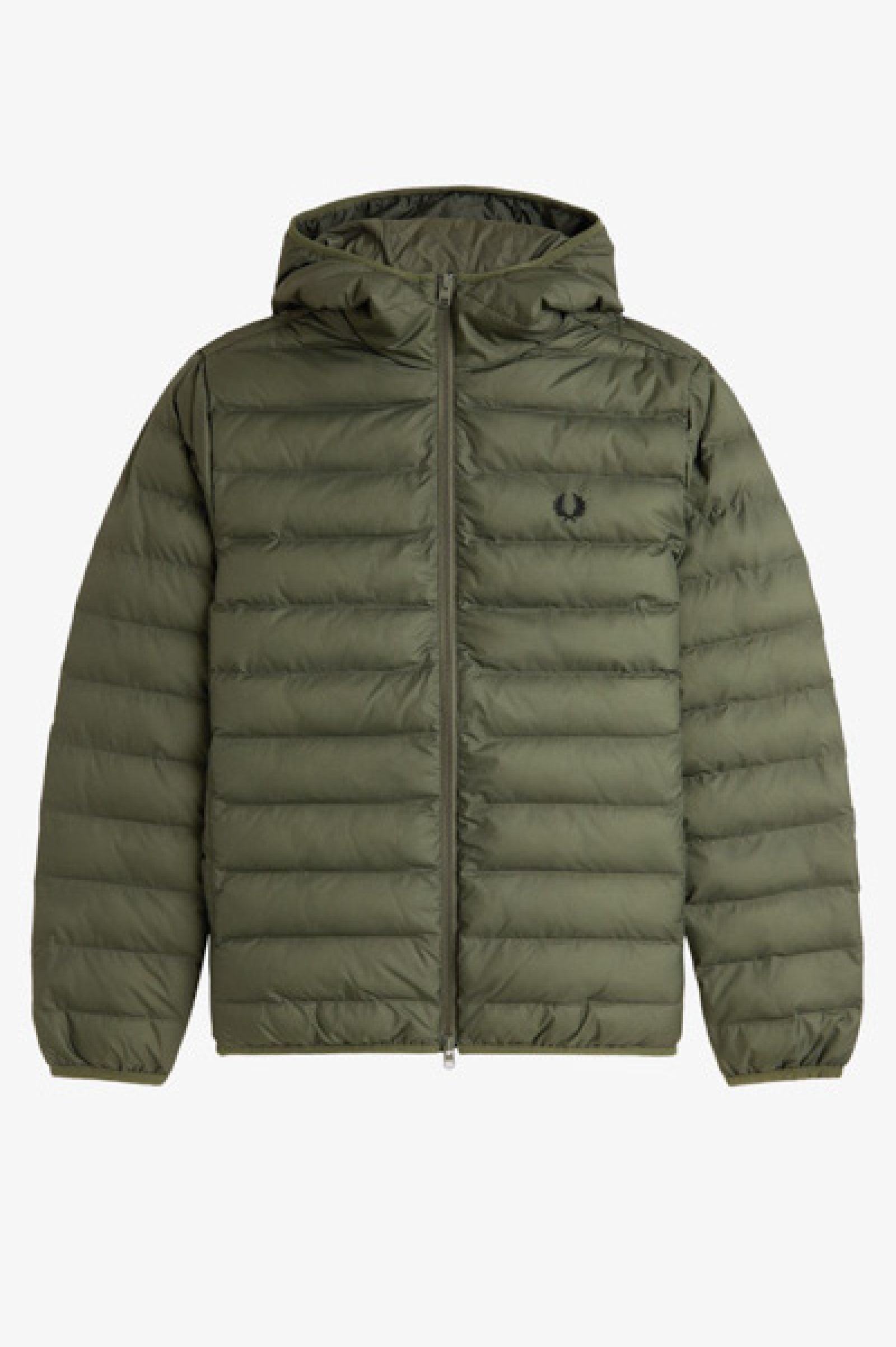 Fred Perry J8553 Hooded Insulated Jacket - X21 Laurel Wreth Green