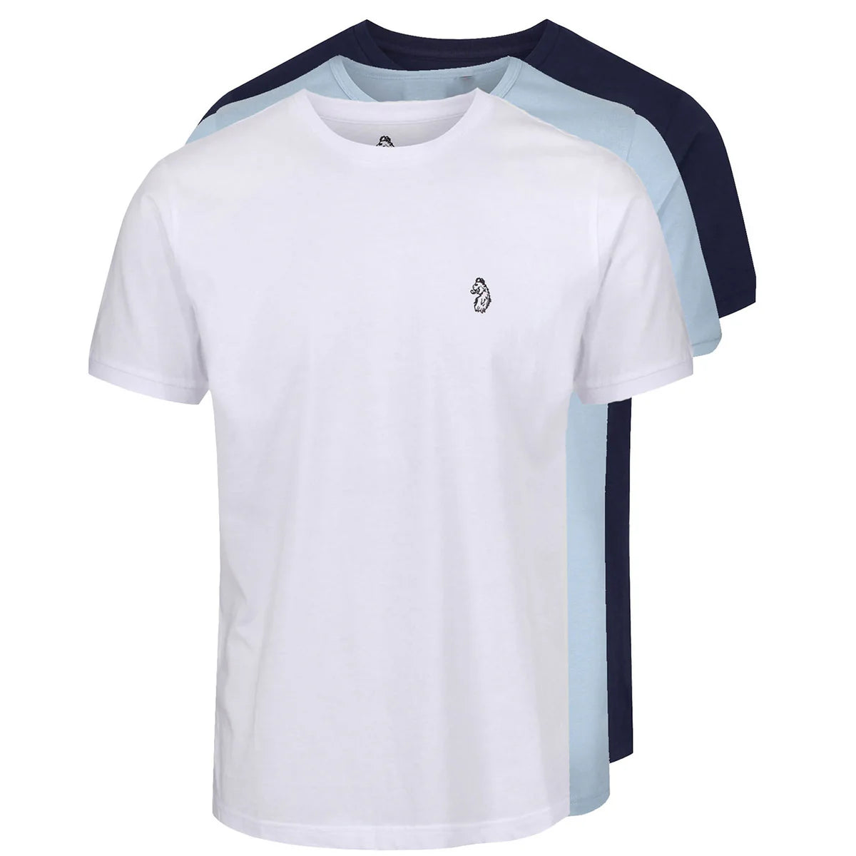 LUKE 1977 3 PACK JOHNYS CREW TEE WHITE NAVY/SKY/WHITE