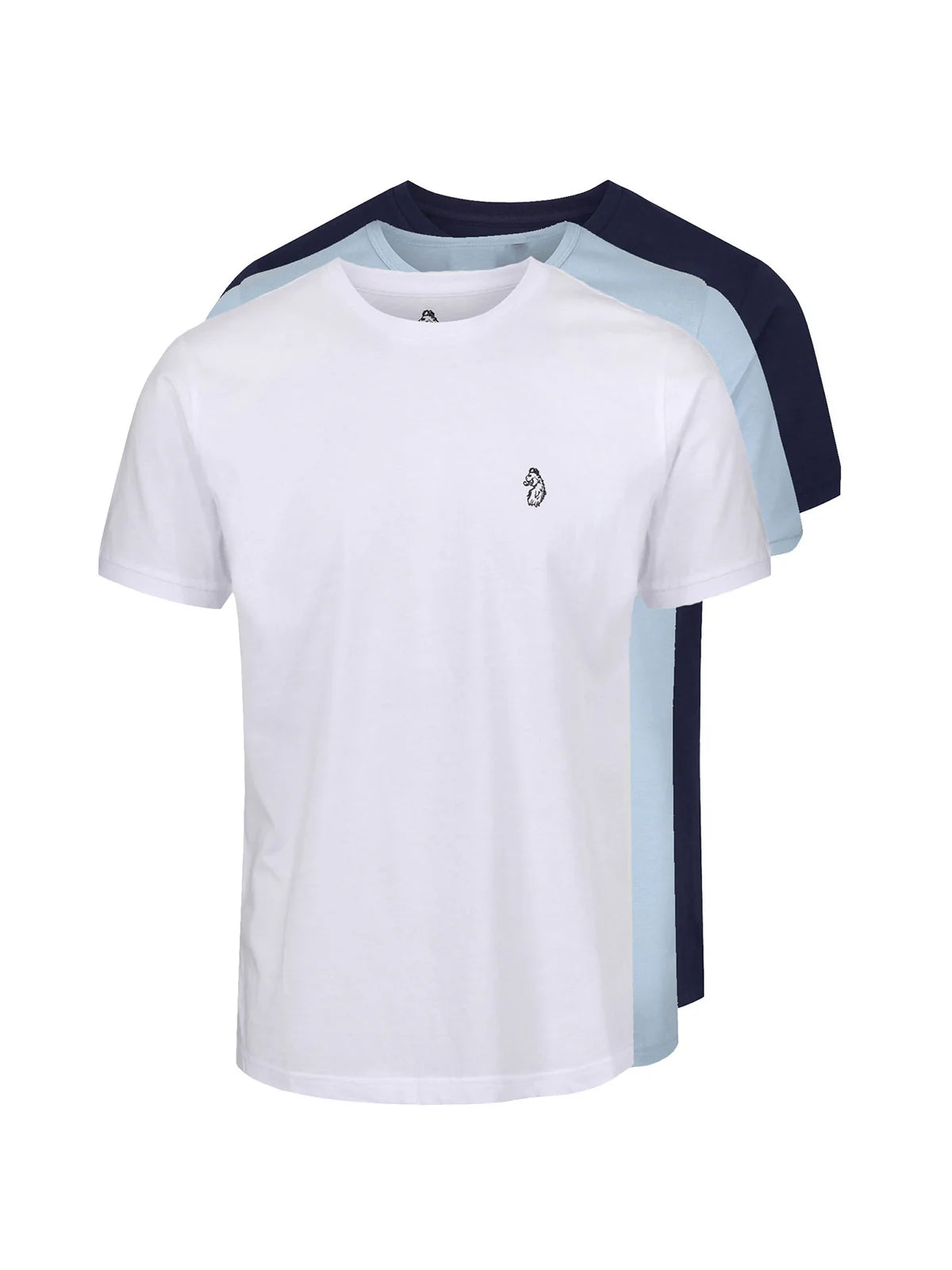 LUKE 1977 3 PACK JOHNYS CREW TEE WHITE NAVY/SKY/WHITE