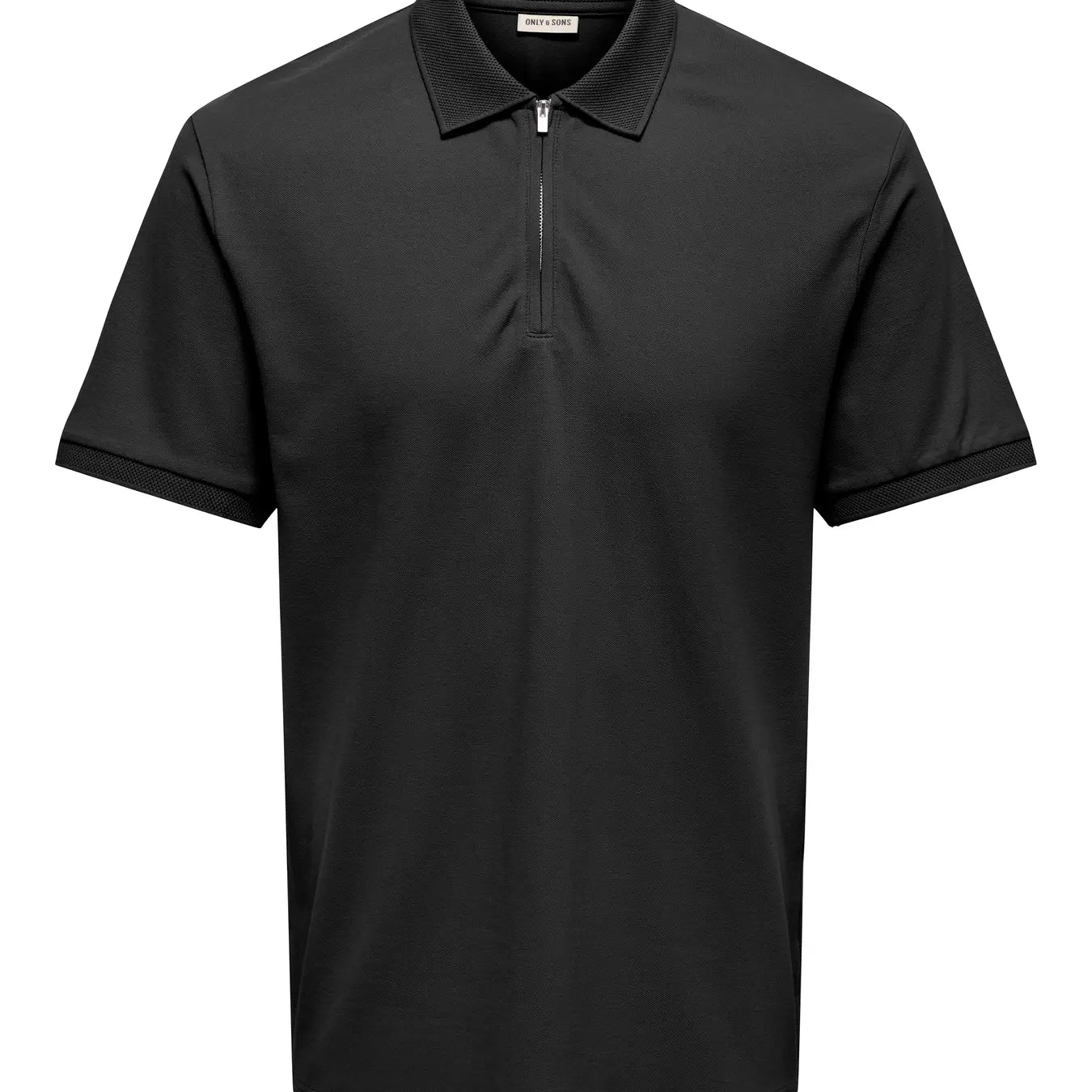 Only & Sons Cory Half Zip Polo Shirt - Black