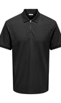 Only & Sons Cory Half Zip Polo Shirt - Black