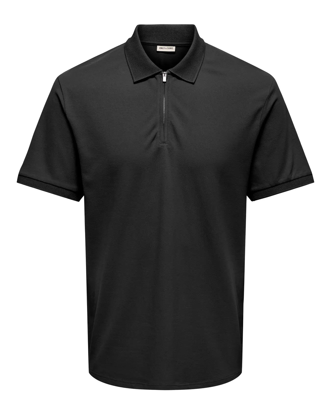 Only & Sons Cory Half Zip Polo Shirt - Black