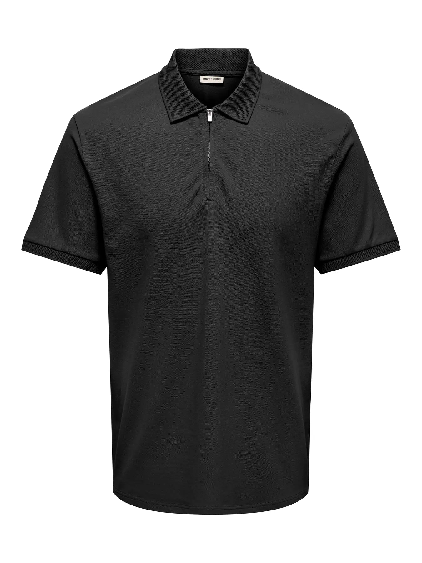 Only & Sons Cory Half Zip Polo Shirt - Black