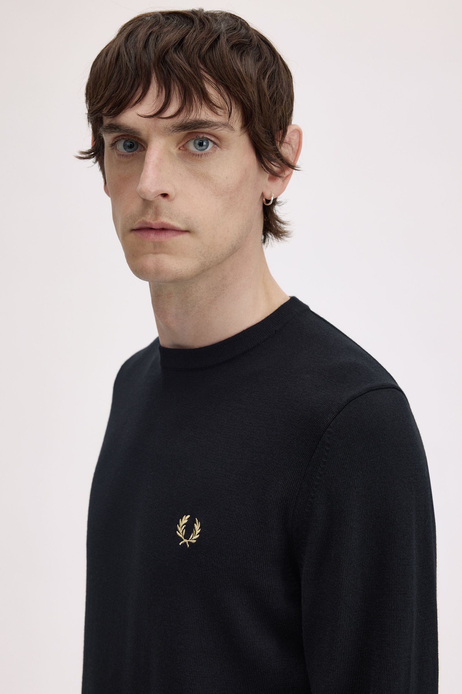 Fred Perry K9601 Classic Crew Neck Sweatshirt - 198 Black
