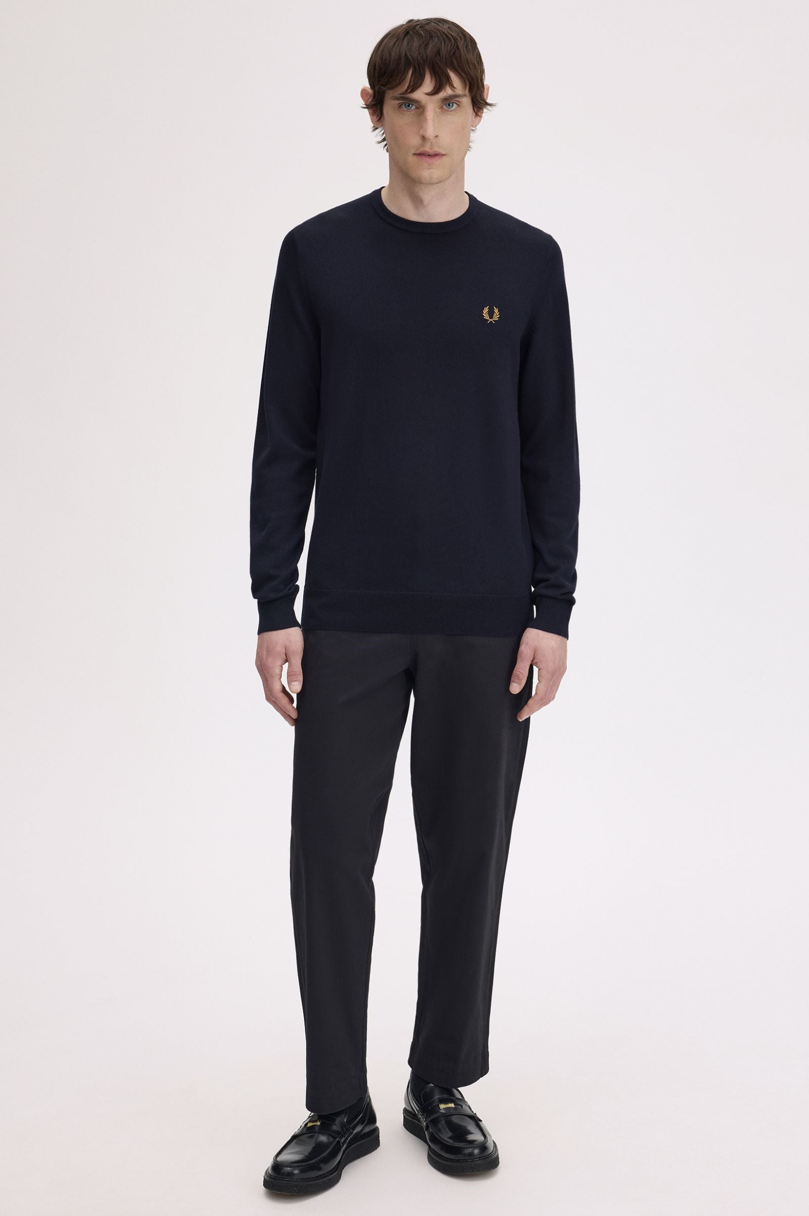 Fred Perry K9601 Classic Crew Neck Jumper - 795 Navy – Vault Menswear
