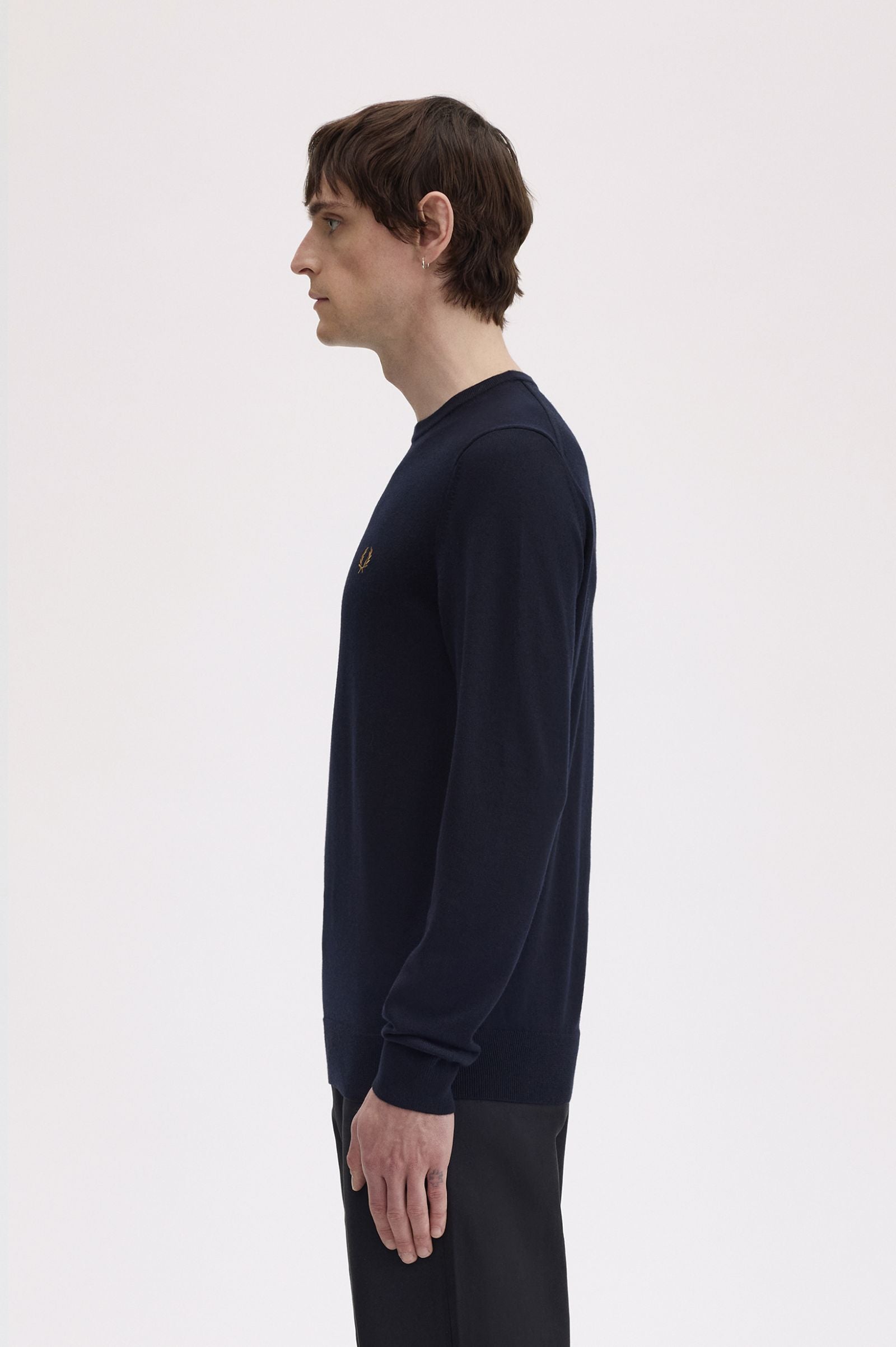 Fred Perry K9601 Classic Crew Neck Jumper - 795 Navy