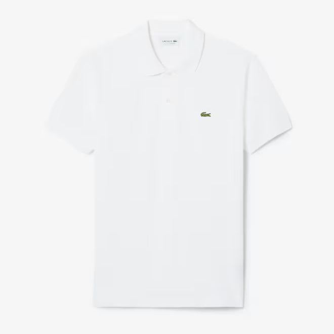Lacoste L1212-00 AC696 Short Sleeved Ribbed Polo 001 - White