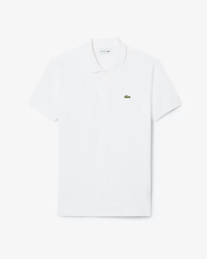 Lacoste L1212-00 AC696 Short Sleeved Ribbed Polo 001 - White