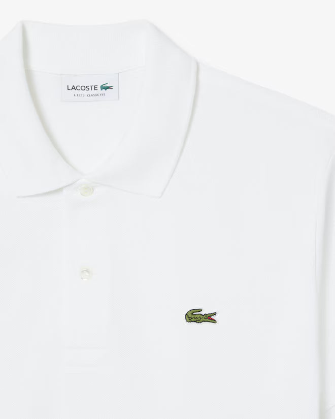 Lacoste L1212-00 AC696 Short Sleeved Ribbed Polo 001 - White