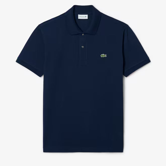 Lacoste L1212-00 AC696 Short Sleeved Ribbed Polo 166 - Navy Blue
