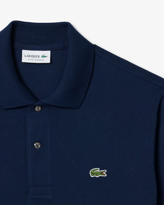 Lacoste L1212-00 AC696 Short Sleeved Ribbed Polo 166 - Navy Blue