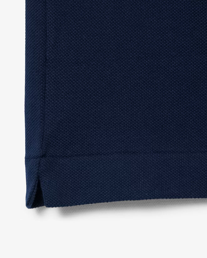 Lacoste L1212-00 AC696 Short Sleeved Ribbed Polo 166 - Navy Blue